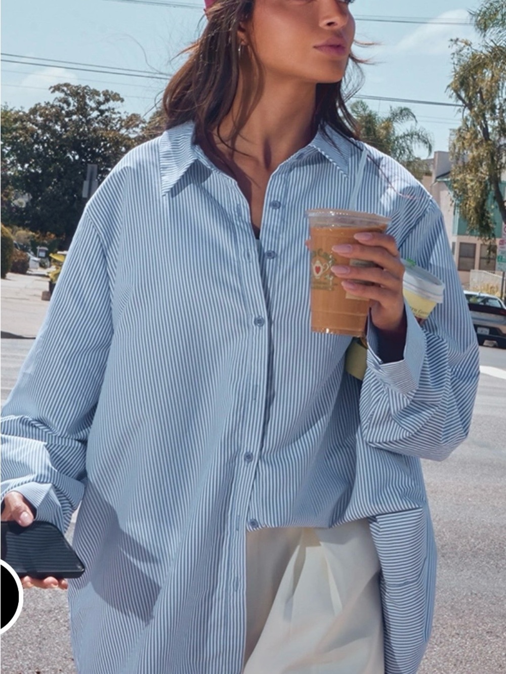 BNWT Pretty Little Thing Blue Linen Feel Oversized Shirt. Size 12